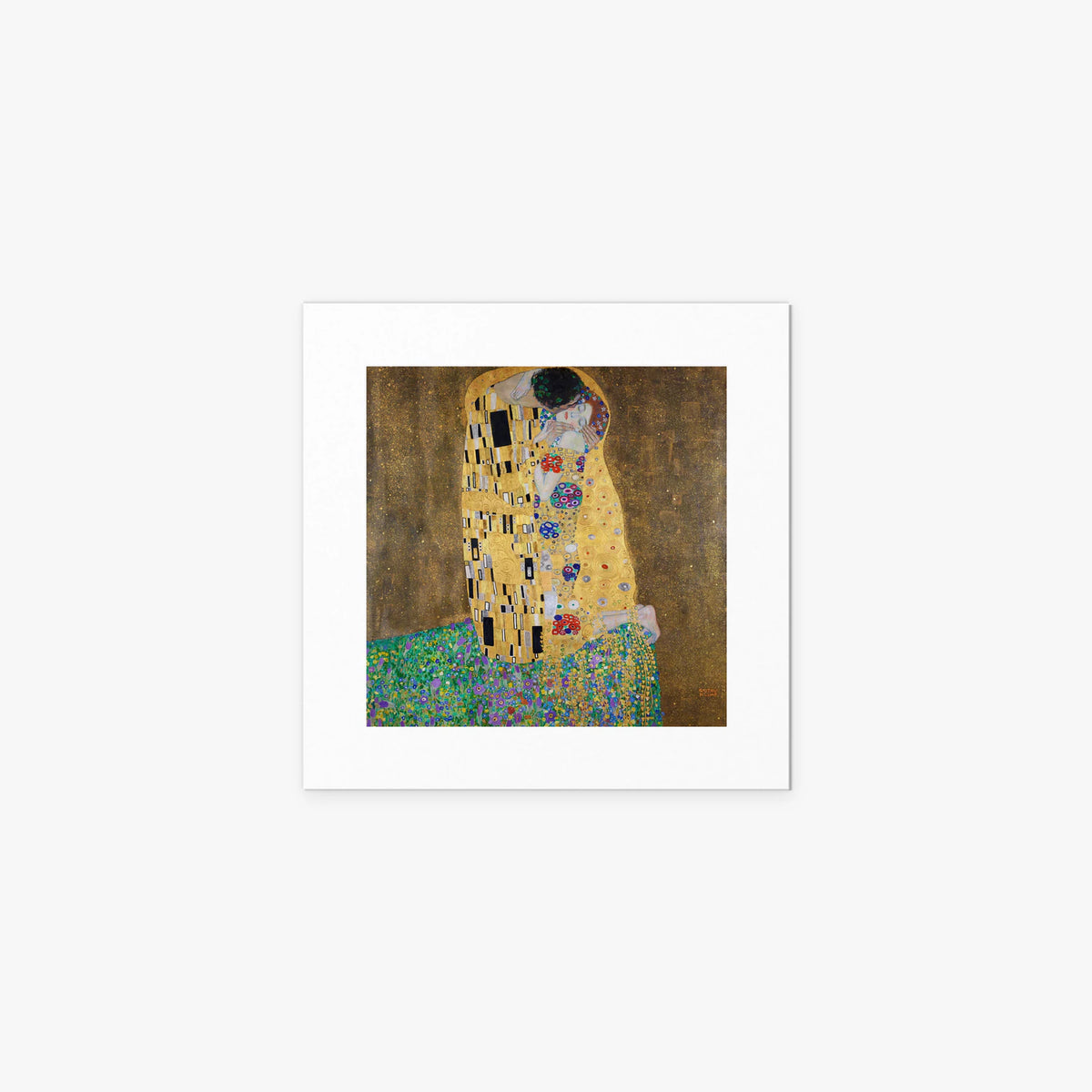 Il Bacio - Gustav Klimt, opera di Gustav Klimt (Secessione Viennese), stampa artistica su carta, 40x40cm