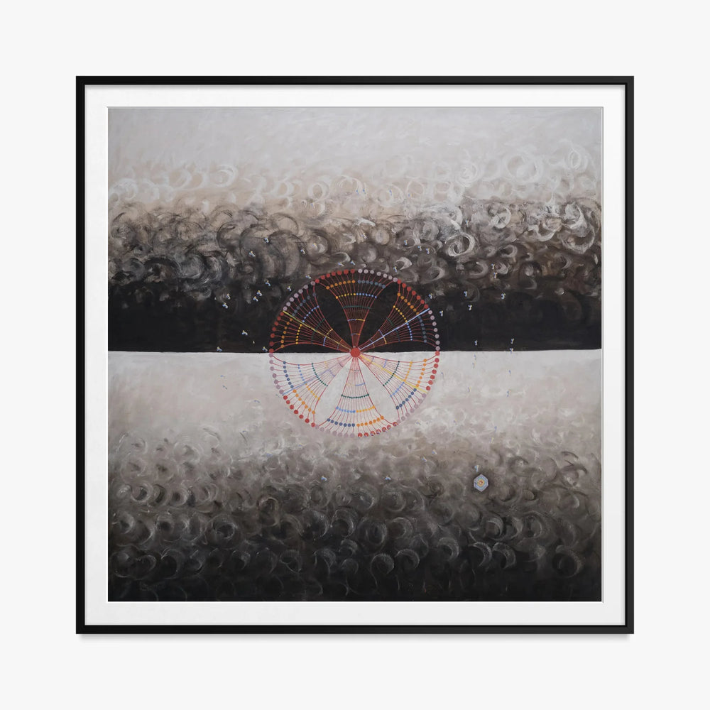Il Cigno, n. 10 - Hilma af Klint, opera di Hilma af Klint (Astrattismo), stampa con passepartout e cornice nera, 80x80cm