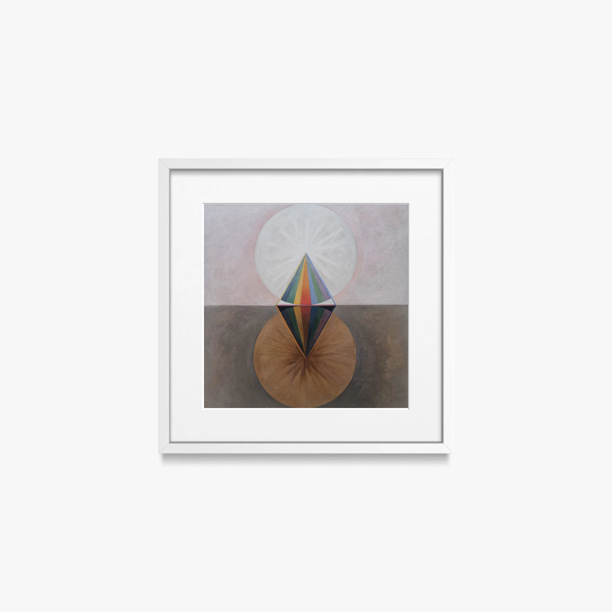 Il Cigno, n. 12 - Hilma af Klint, opera di Hilma af Klint (Astrattismo), stampa con passepartout e cornice bianca, 40x40cm