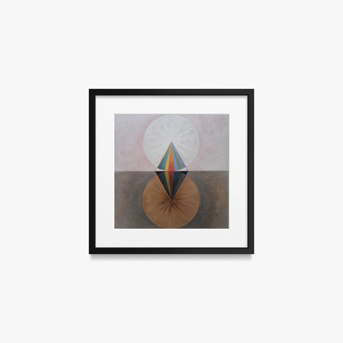 Il Cigno, n. 12 - Hilma af Klint, opera di Hilma af Klint (Astrattismo), stampa con passepartout e cornice nera, 40x40cm