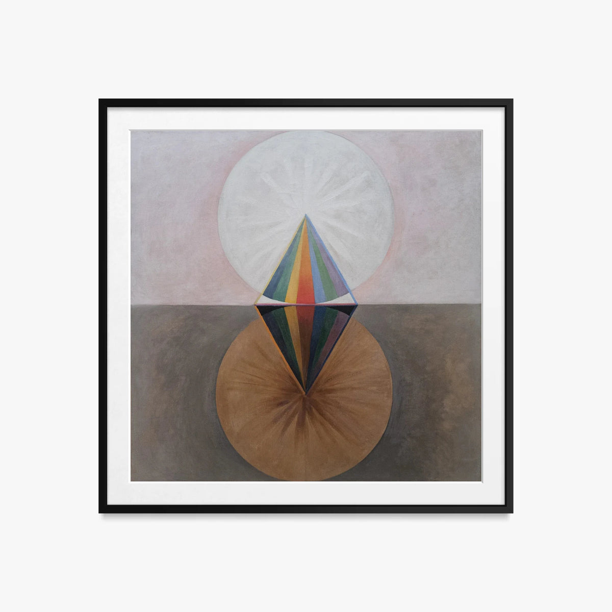 Il Cigno, n. 12 - Hilma af Klint, opera di Hilma af Klint (Astrattismo), stampa con passepartout e cornice nera, 60x60cm