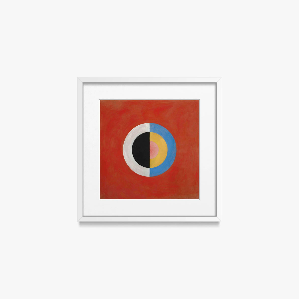 Il Cigno, n. 17 - Hilma af Klint, opera di Hilma af Klint (Astrattismo), stampa con passepartout e cornice bianca, 40x40cm