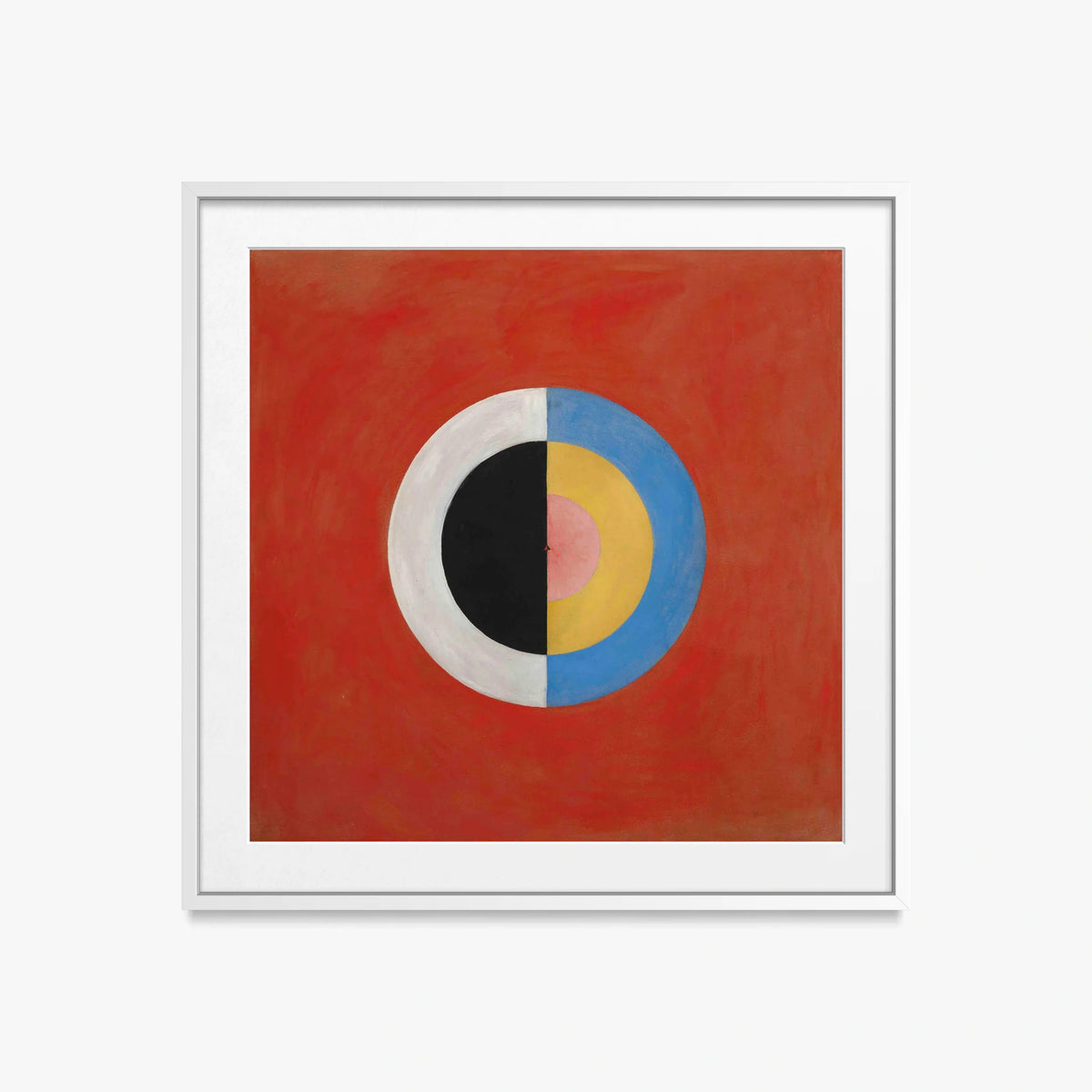 Il Cigno, n. 17 - Hilma af Klint, opera di Hilma af Klint (Astrattismo), stampa con passepartout e cornice bianca, 50x50cm