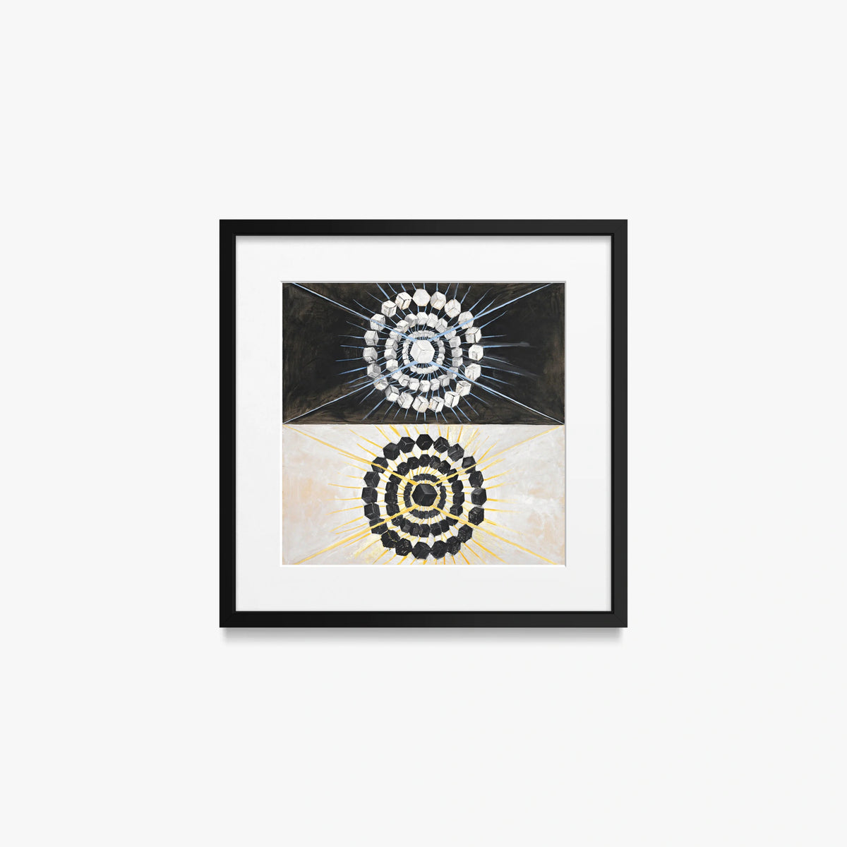 Il Cigno, n. 8 - Hilma af Klint, opera di Hilma af Klint (Astrattismo), stampa con passepartout e cornice nera, 40x40cm
