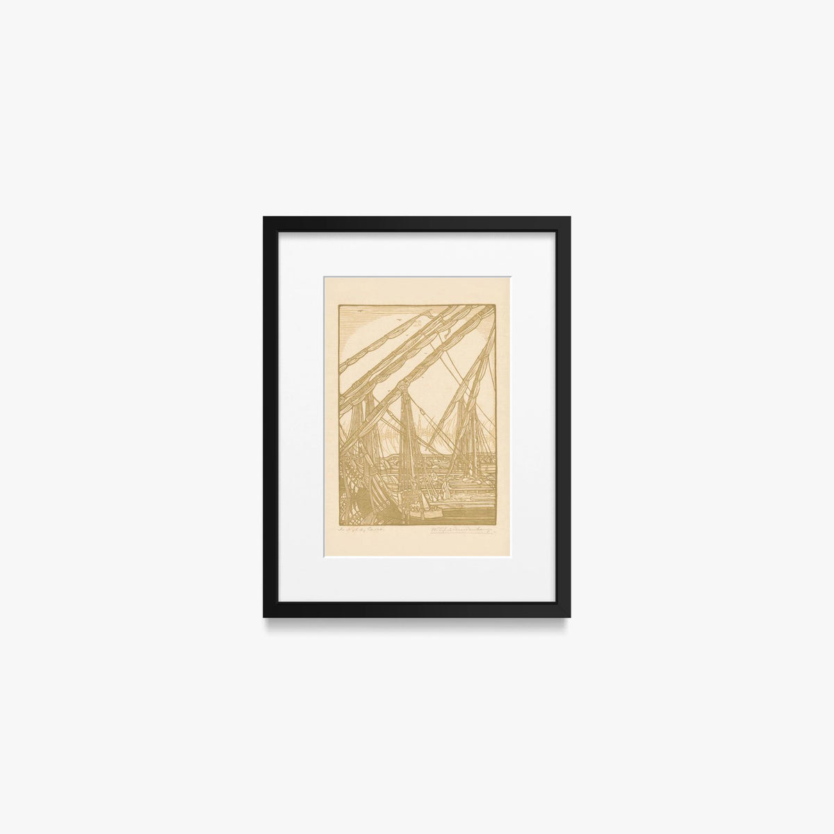 Il Nilo presso il Cairo - Wijnand Otto Jan Nieuwenkamp, opera di Wijnand Otto Jan Nieuwenkamp (Egittologia), stampa con passepartout e cornice nera, 30x40cm