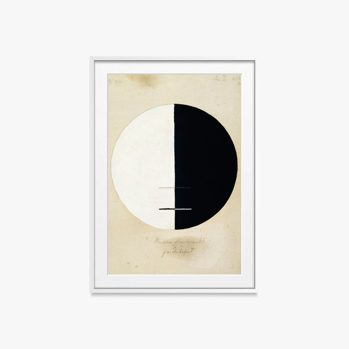 Il Punto di Vista del Buddha, n. 3 - Hilma af Klint, opera di Hilma af Klint (Astrattismo), stampa con passepartout e cornice bianca, 60x85cm