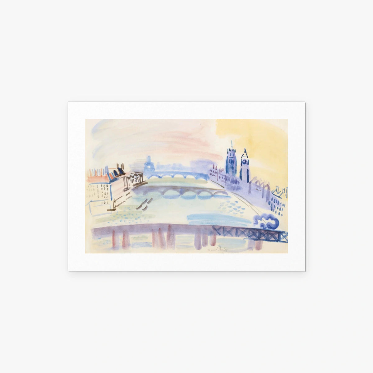 Il Tamigi, Londra - Raoul Dufy, opera di Raoul Dufy (Art Déco), stampa artistica su carta, 70x50cm