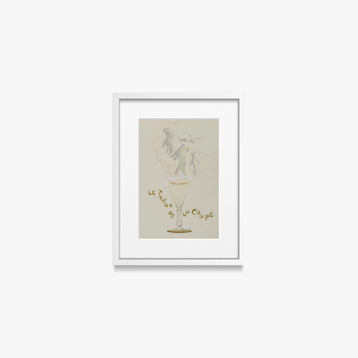 Il Tango della Coppa - Sem, opera di Sem (Georges Goursat) (Illustrazione), stampa con passepartout e cornice bianca, 30x40cm