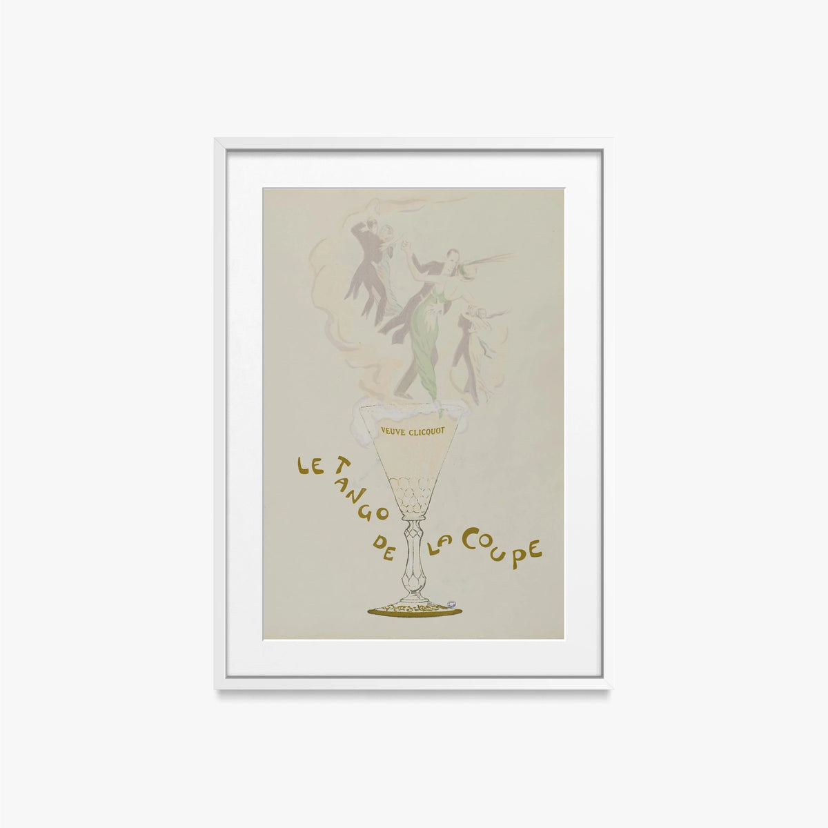 Il Tango della Coppa - Sem, opera di Sem (Georges Goursat) (Illustrazione), stampa con passepartout e cornice bianca, 50x70cm