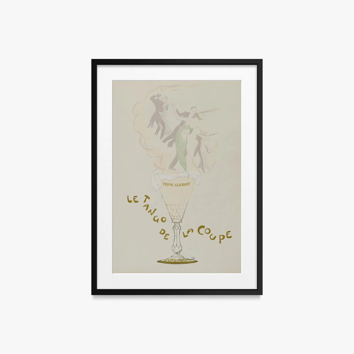 Il Tango della Coppa - Sem, opera di Sem (Georges Goursat) (Illustrazione), stampa con passepartout e cornice nera, 50x70cm