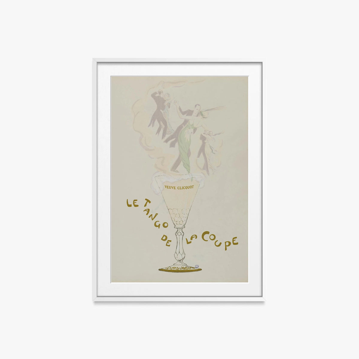 Il Tango della Coppa - Sem, opera di Sem (Georges Goursat) (Illustrazione), stampa con passepartout e cornice bianca, 60x85cm