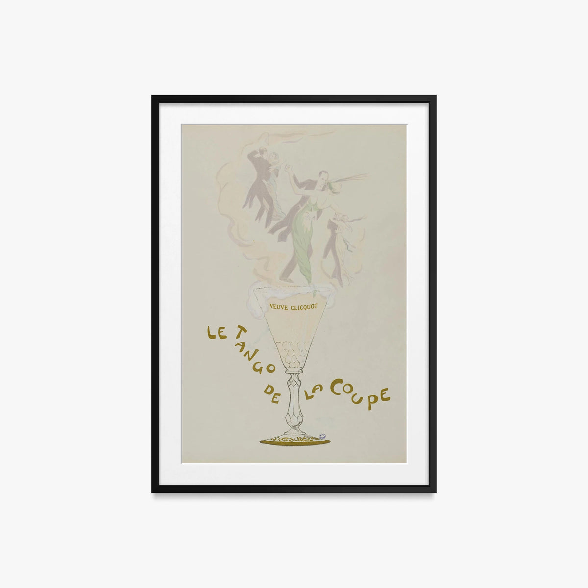 Il Tango della Coppa - Sem, opera di Sem (Georges Goursat) (Illustrazione), stampa con passepartout e cornice nera, 60x85cm