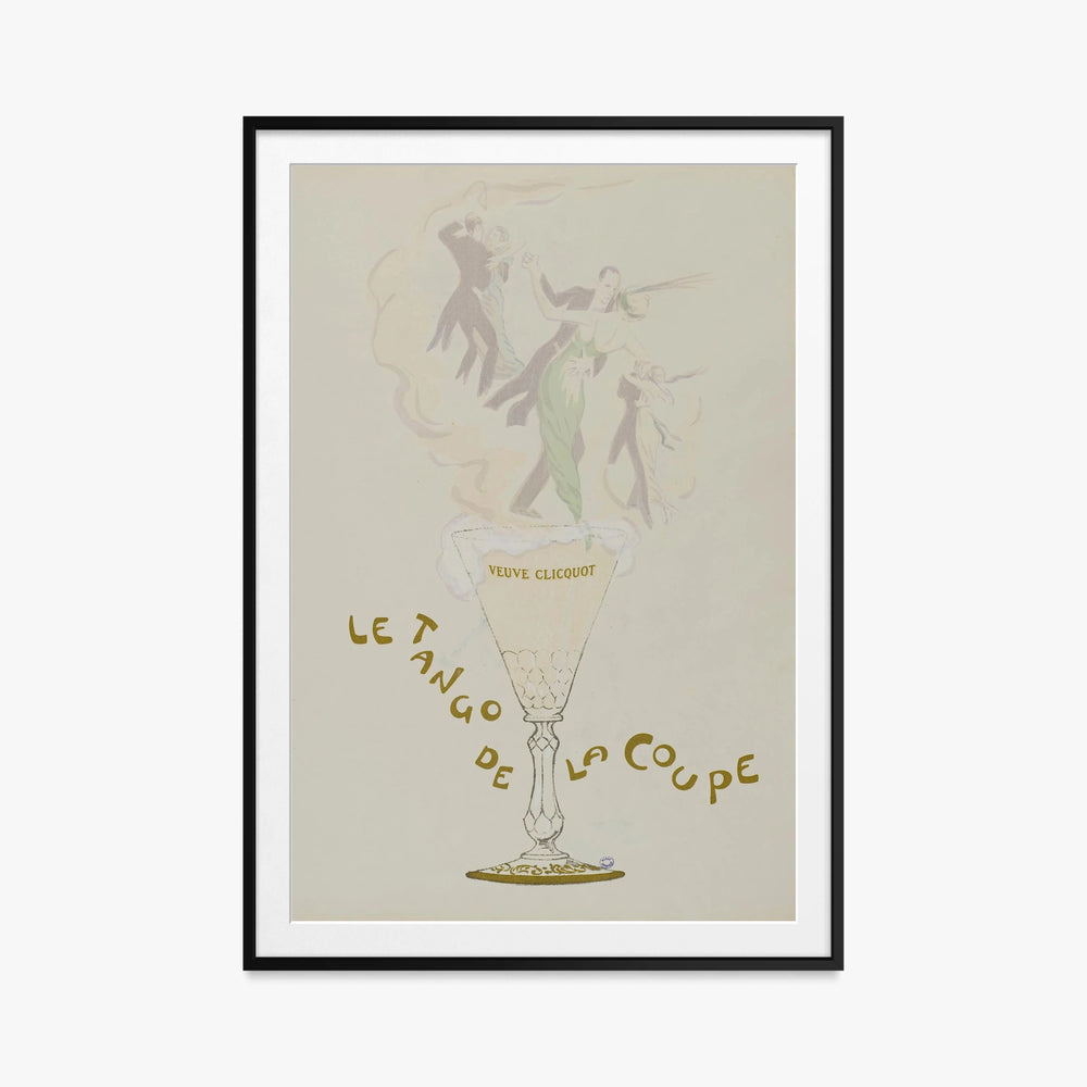 Il Tango della Coppa - Sem, opera di Sem (Georges Goursat) (Illustrazione), stampa con passepartout e cornice nera, 80x115cm