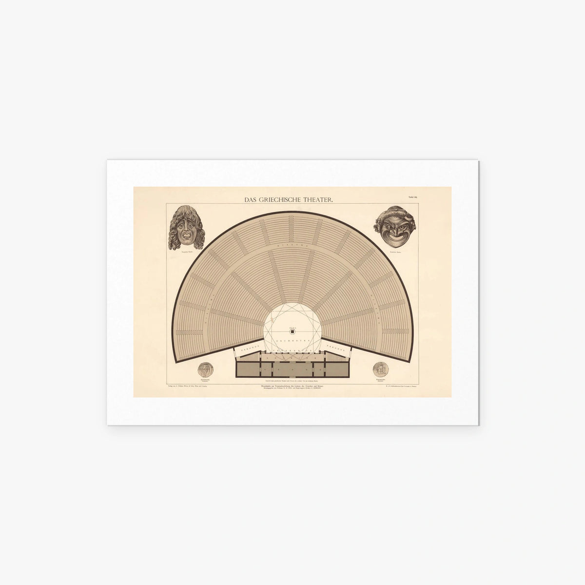 Il Teatro Greco - A. Pichler's Witwe & Sohn, opera di A. Pichler's Witwe & Sohn (Classici), stampa artistica su carta, 70x50cm