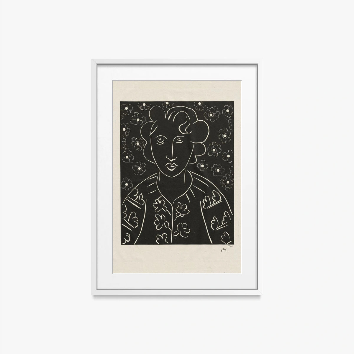 Isaia - Henri Matisse, opera di Henri Matisse (Art Déco), stampa con passepartout e cornice bianca, 50x70cm