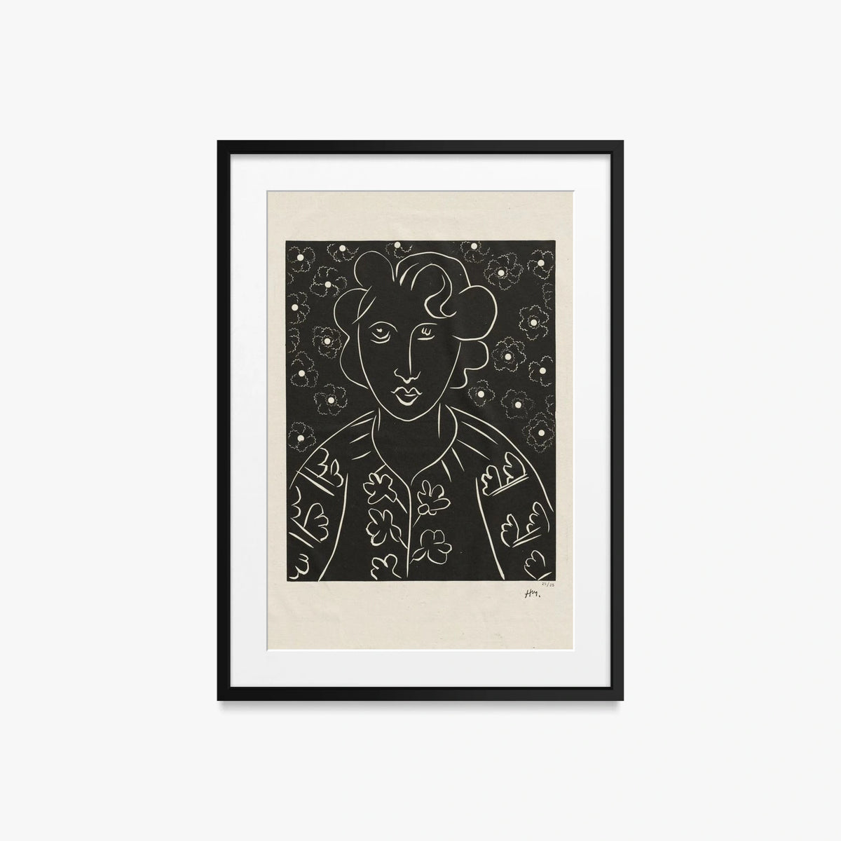 Isaia - Henri Matisse, opera di Henri Matisse (Art Déco), stampa con passepartout e cornice nera, 50x70cm