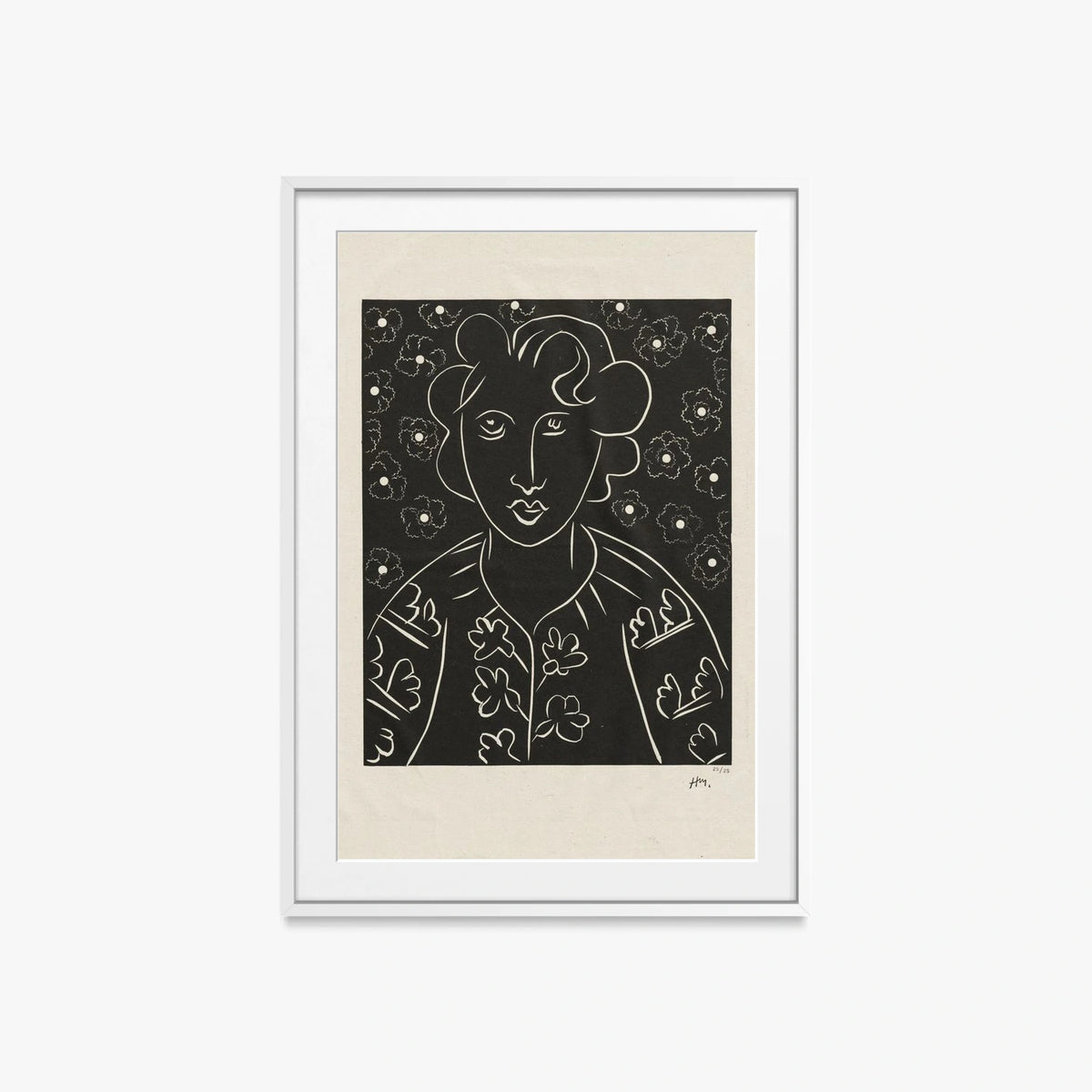 Isaia - Henri Matisse, opera di Henri Matisse (Art Déco), stampa con passepartout e cornice bianca, 60x85cm
