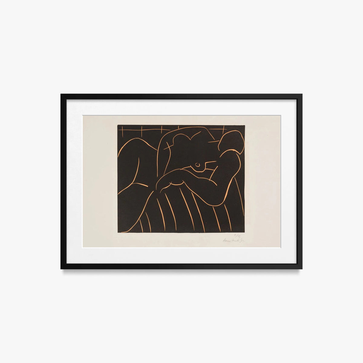 La Siesta - Henri Matisse, opera di Henri Matisse (Art Déco), stampa con passepartout e cornice nera, 70x50cm