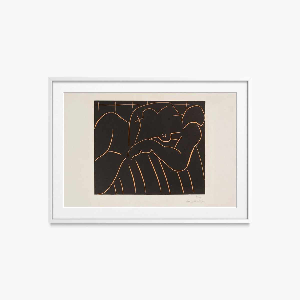 La Siesta - Henri Matisse, opera di Henri Matisse (Art Déco), stampa con passepartout e cornice bianca, 85x60cm