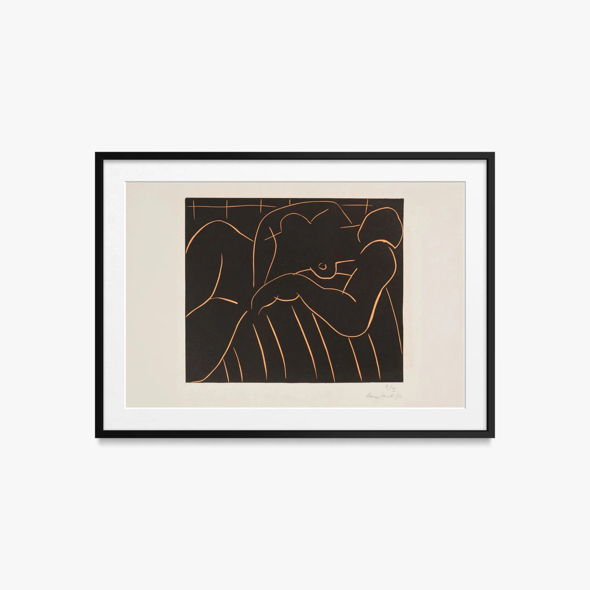 La Siesta - Henri Matisse, opera di Henri Matisse (Art Déco), stampa con passepartout e cornice nera, 85x60cm