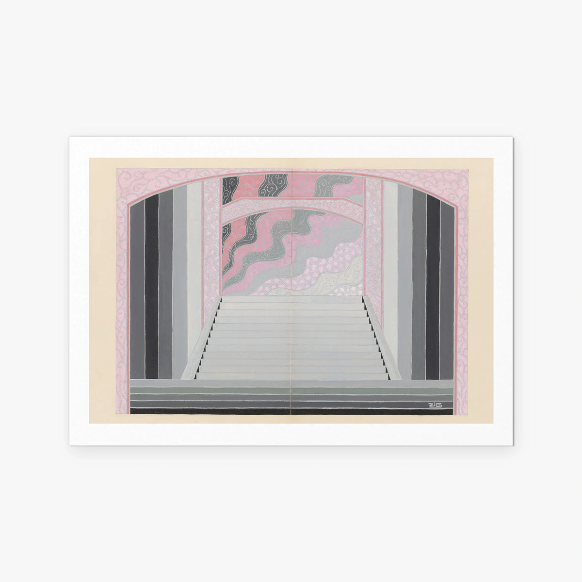 Les Ponts, Bozzetto di Scena - Zig, opera di Zig (Louis Gaudin) (Art Déco), stampa artistica su carta, 115x80cm