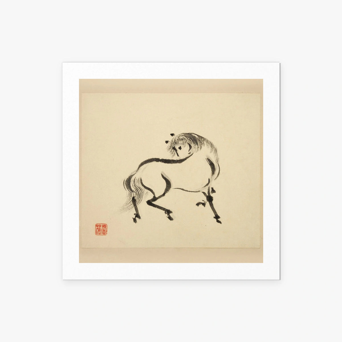 Libro dei Cavalli, Tav. 2 - Tsurusawa Tansaku, opera di Tsurusawa Tansaku (Ukiyo-e), stampa artistica su carta, 50x50cm