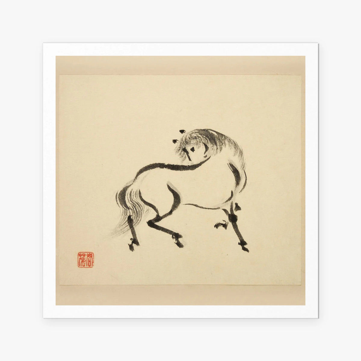 Libro dei Cavalli, Tav. 2 - Tsurusawa Tansaku, opera di Tsurusawa Tansaku (Ukiyo-e), stampa artistica su carta, 80x80cm