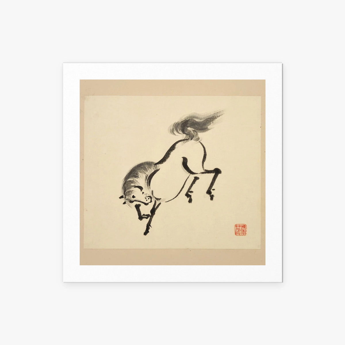 Libro dei Cavalli, Tav. 4 - Tsurusawa Tansaku, opera di Tsurusawa Tansaku (Ukiyo-e), stampa artistica su carta, 50x50cm