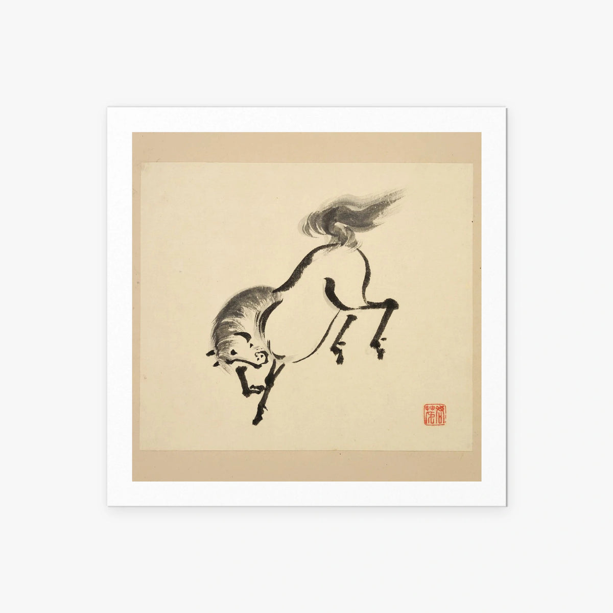 Libro dei Cavalli, Tav. 4 - Tsurusawa Tansaku, opera di Tsurusawa Tansaku (Ukiyo-e), stampa artistica su carta, 60x60cm