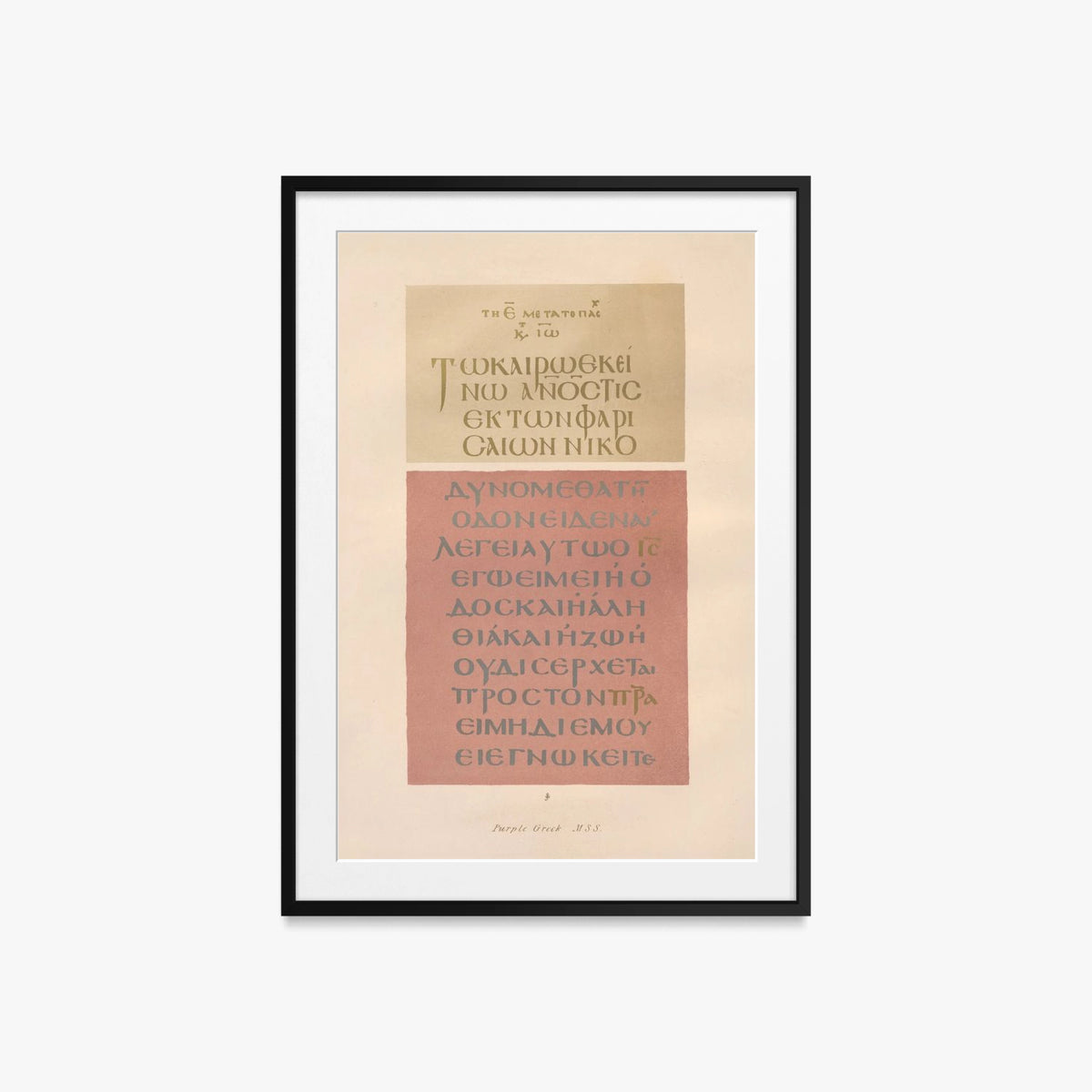 Manoscritti Greci in Porpora - John Obadiah Westwood, opera di John Obadiah Westwood (Classici), stampa con passepartout e cornice nera, 60x85cm