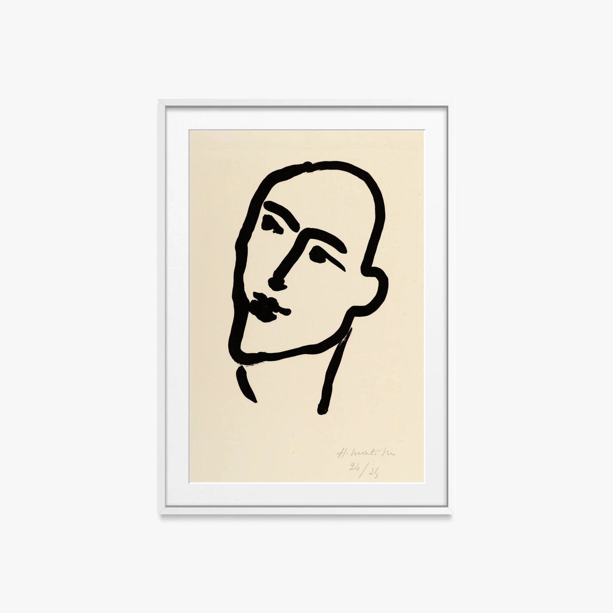 Nadia. Maschera - Henri Matisse, opera di Henri Matisse (Art Déco), stampa con passepartout e cornice bianca, 60x85cm
