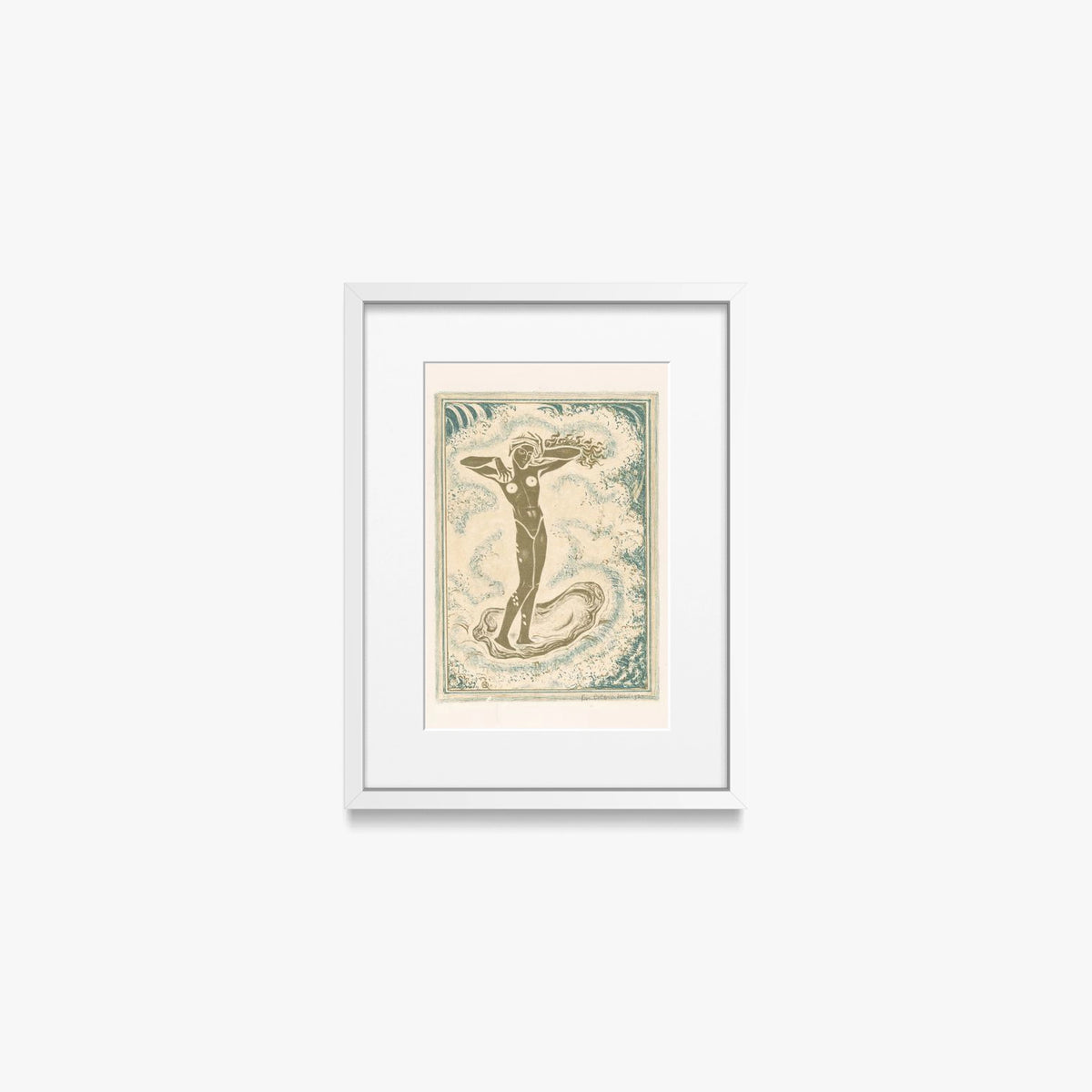 Nascita di Venere - Richard Nicolaüs Roland Holst, opera di Richard Nicolaüs Roland Holst (Art Nouveau), stampa con passepartout e cornice bianca, 30x40cm