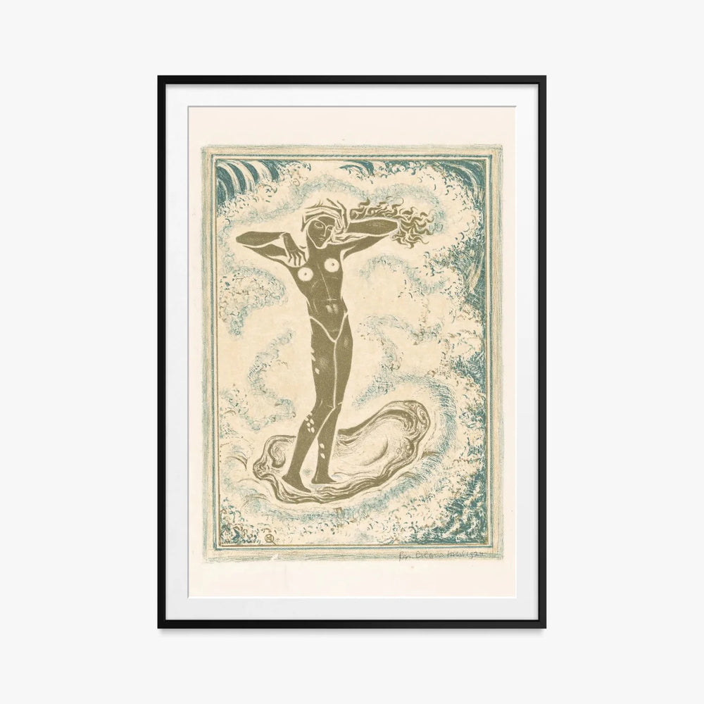 Nascita di Venere - Richard Nicolaüs Roland Holst, opera di Richard Nicolaüs Roland Holst (Art Nouveau), stampa con passepartout e cornice nera, 80x115cm