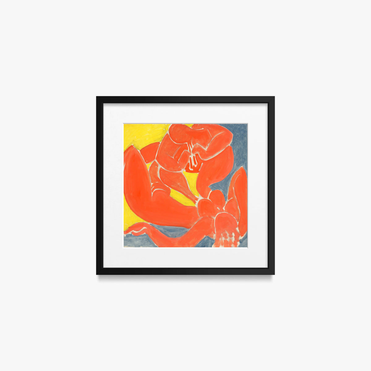 Ninfa e Fauno Rosso - Henri Matisse, opera di Henri Matisse (Art Déco), stampa con passepartout e cornice nera, 40x40cm