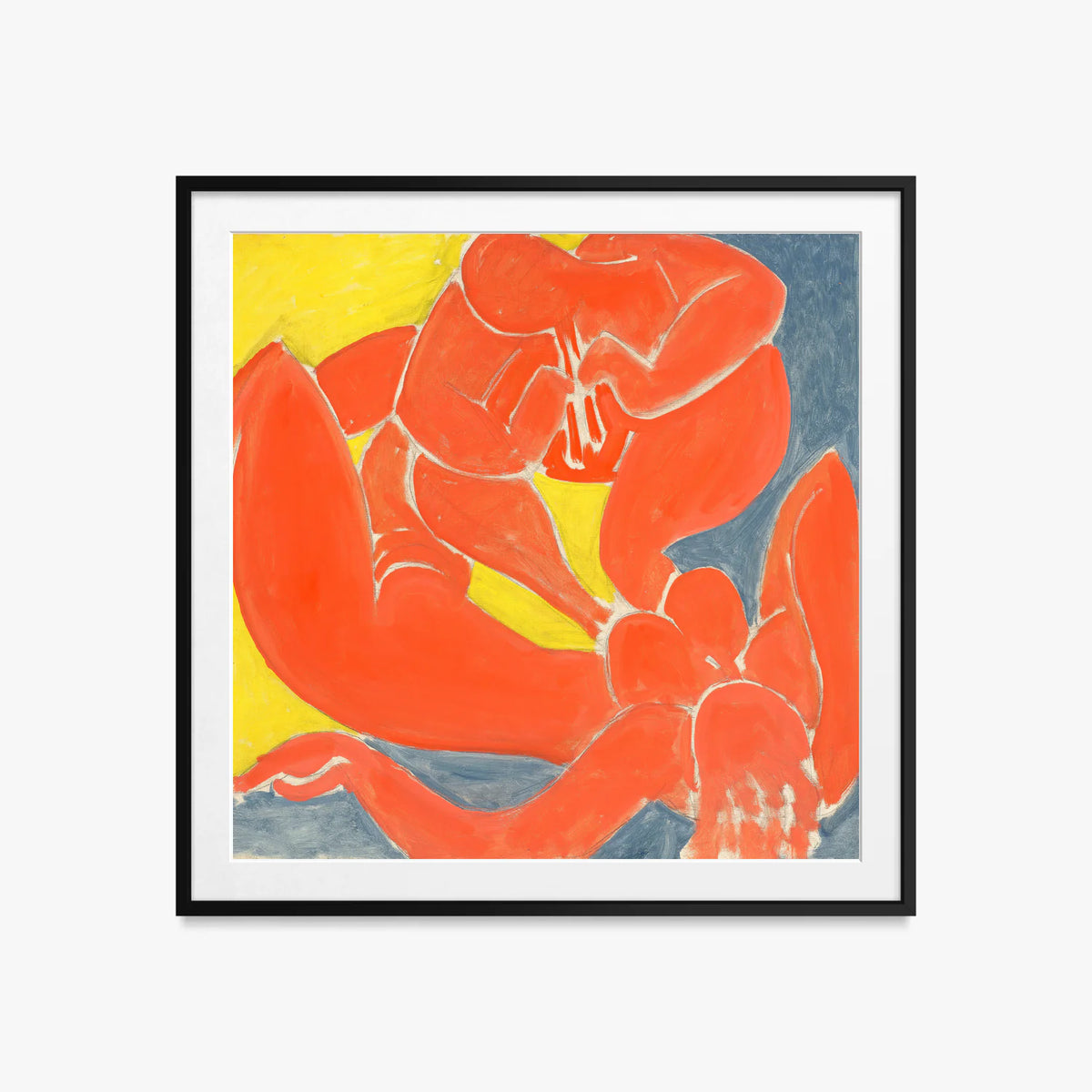Ninfa e Fauno Rosso - Henri Matisse, opera di Henri Matisse (Art Déco), stampa con passepartout e cornice nera, 60x60cm