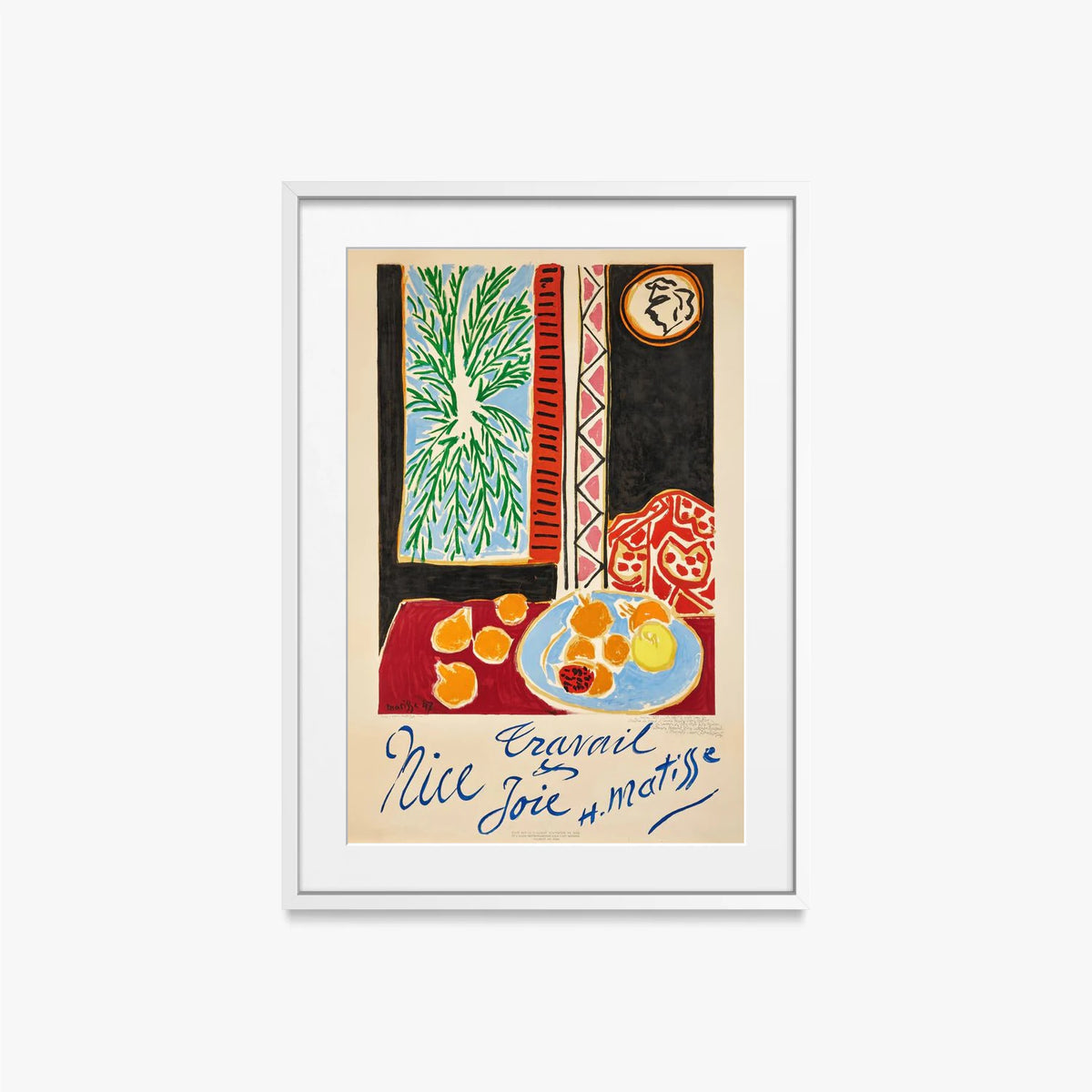 Nizza, Lavoro e Gioia - Henri Matisse, opera di Henri Matisse (Art Déco), stampa con passepartout e cornice bianca, 50x70cm