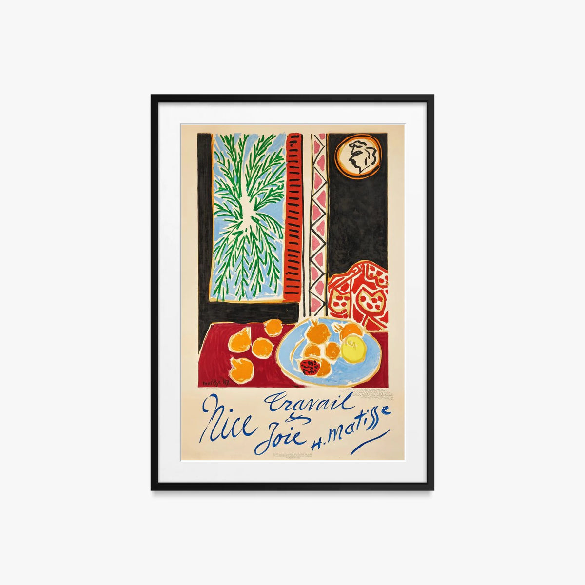Nizza, Lavoro e Gioia - Henri Matisse, opera di Henri Matisse (Art Déco), stampa con passepartout e cornice nera, 60x85cm