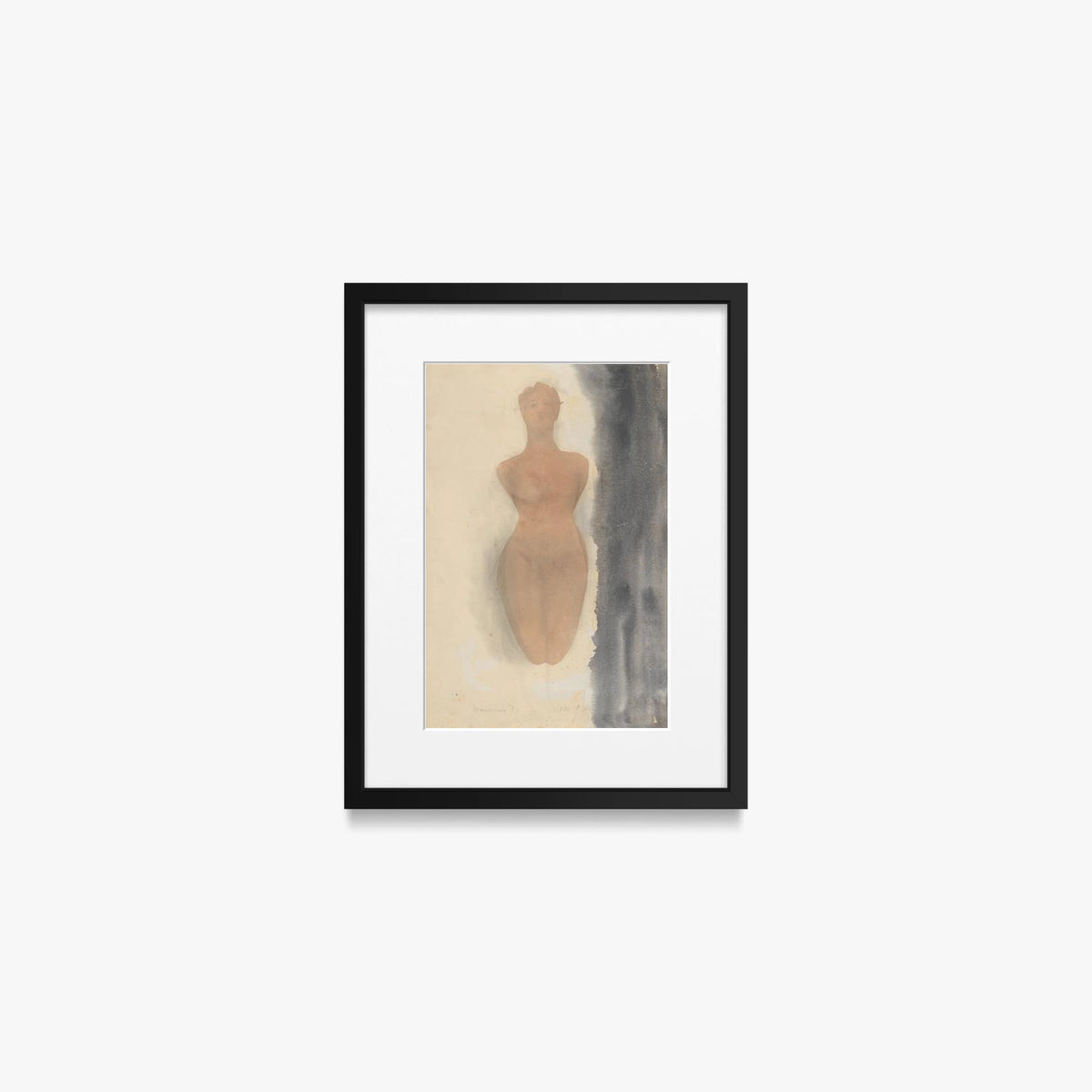Origine del Vaso Greco - Auguste Rodin, opera di Auguste Rodin (Classici), stampa con passepartout e cornice nera, 30x40cm