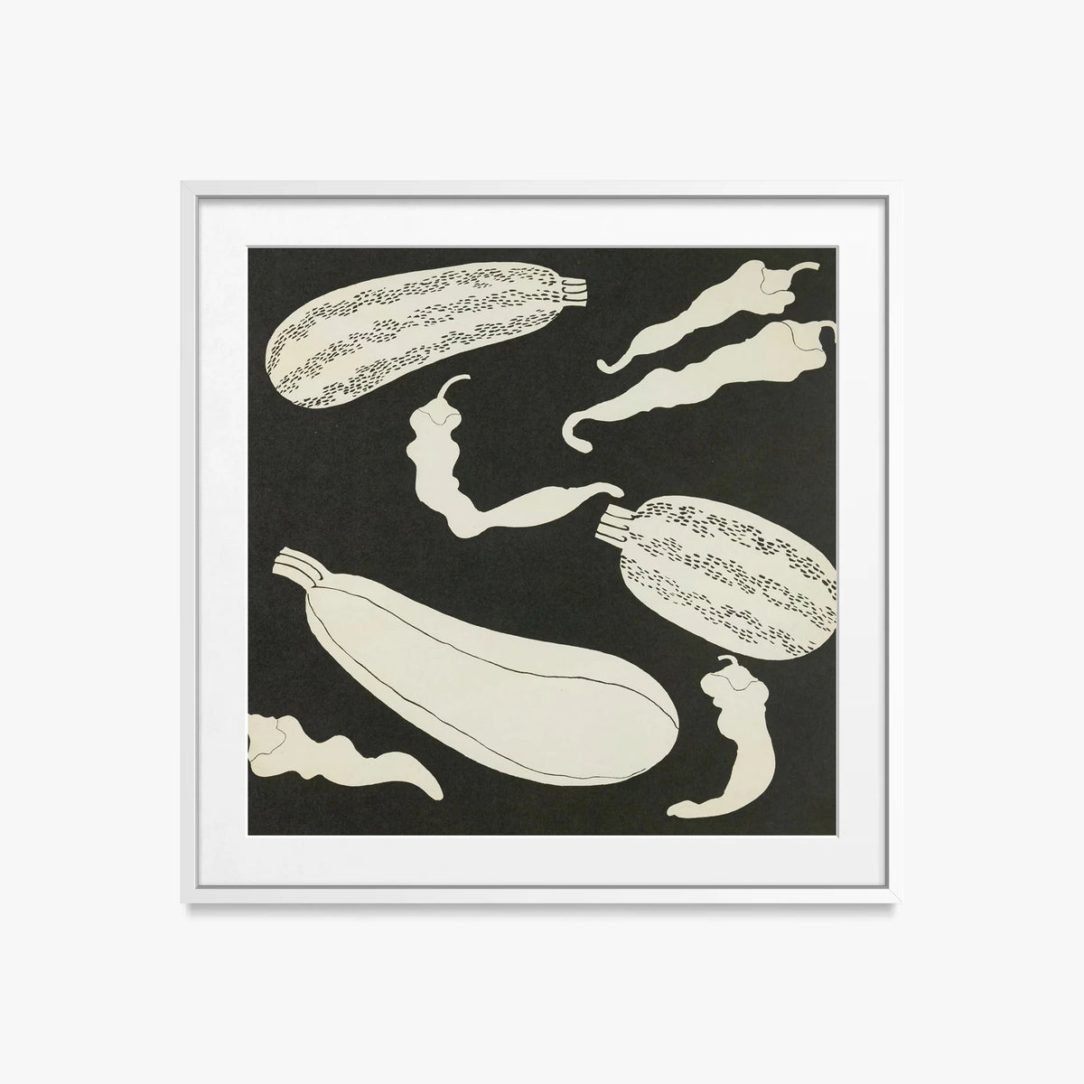 Ortaggi, Tav. 10 - Elena Pavlovna Gertik, opera di Elena Pavlovna Gertik (Illustrazione), stampa con passepartout e cornice bianca, 50x50cm
