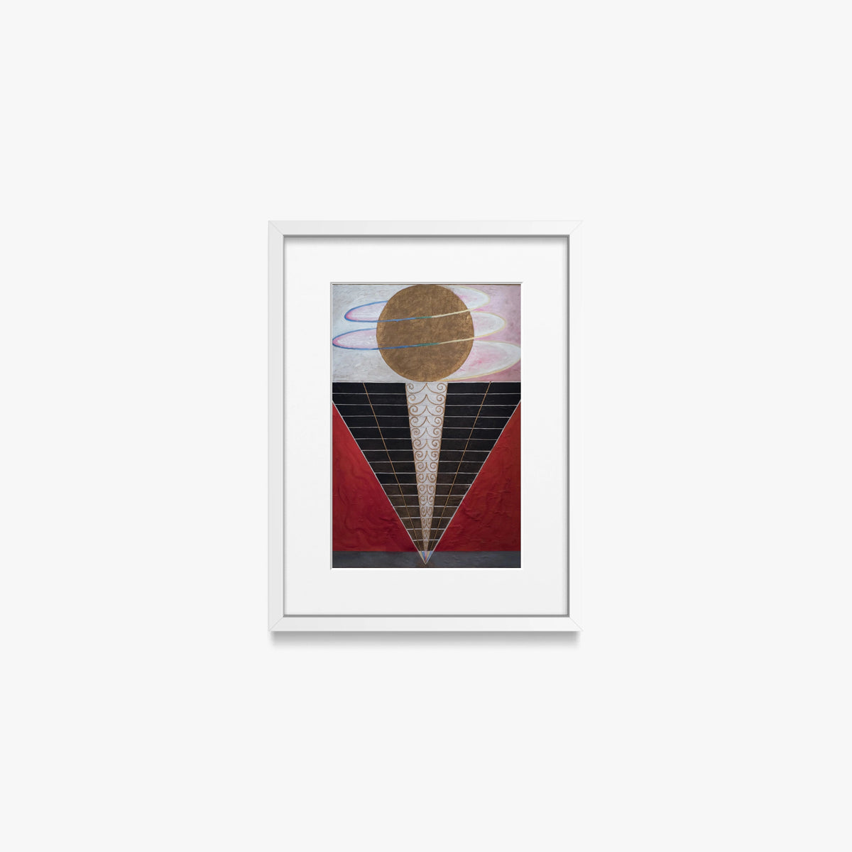 Pala d'Altare n. 2, Gruppo X - Hilma af Klint, opera di Hilma af Klint (Astrattismo), stampa con passepartout e cornice bianca, 30x40cm
