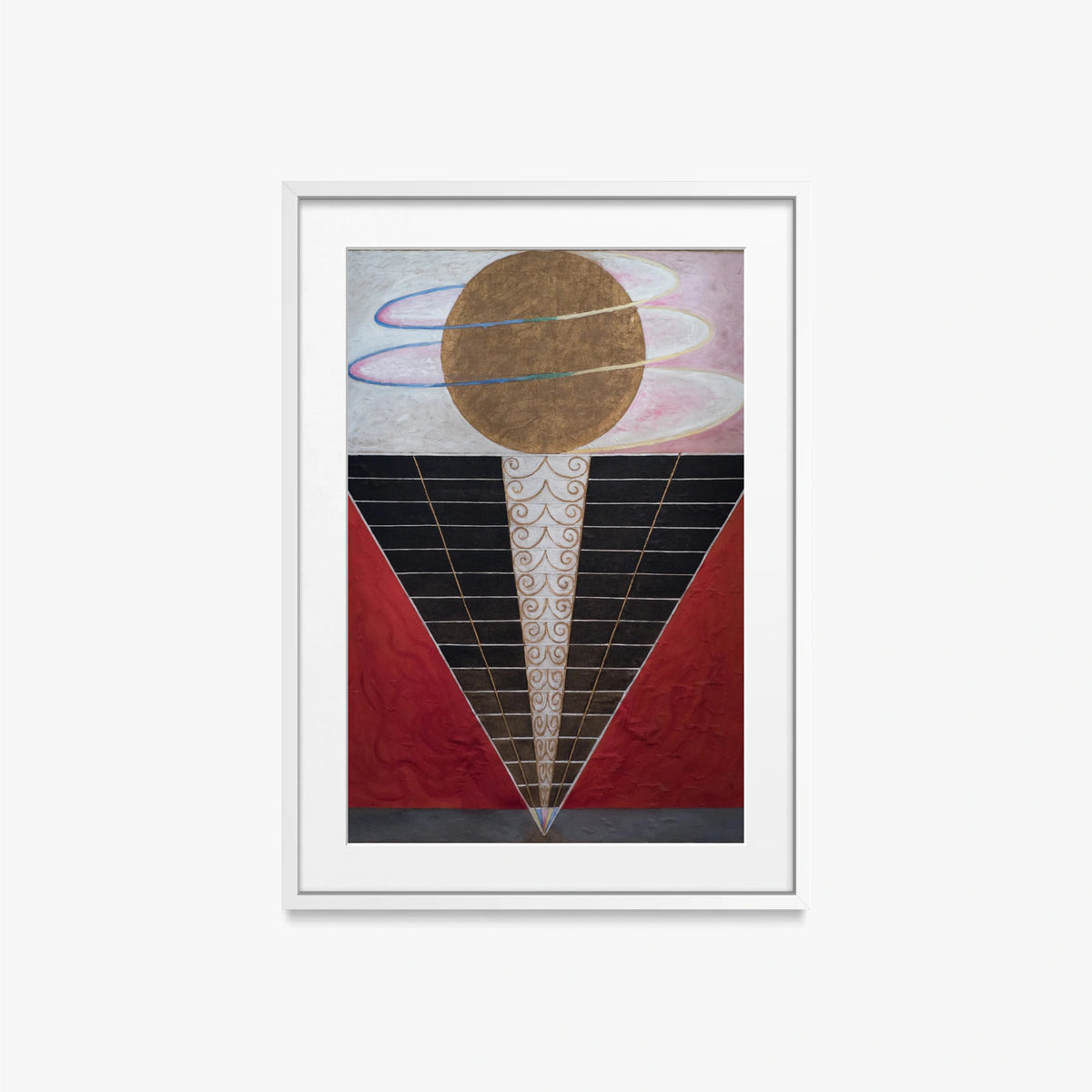 Pala d'Altare n. 2, Gruppo X - Hilma af Klint, opera di Hilma af Klint (Astrattismo), stampa con passepartout e cornice bianca, 50x70cm