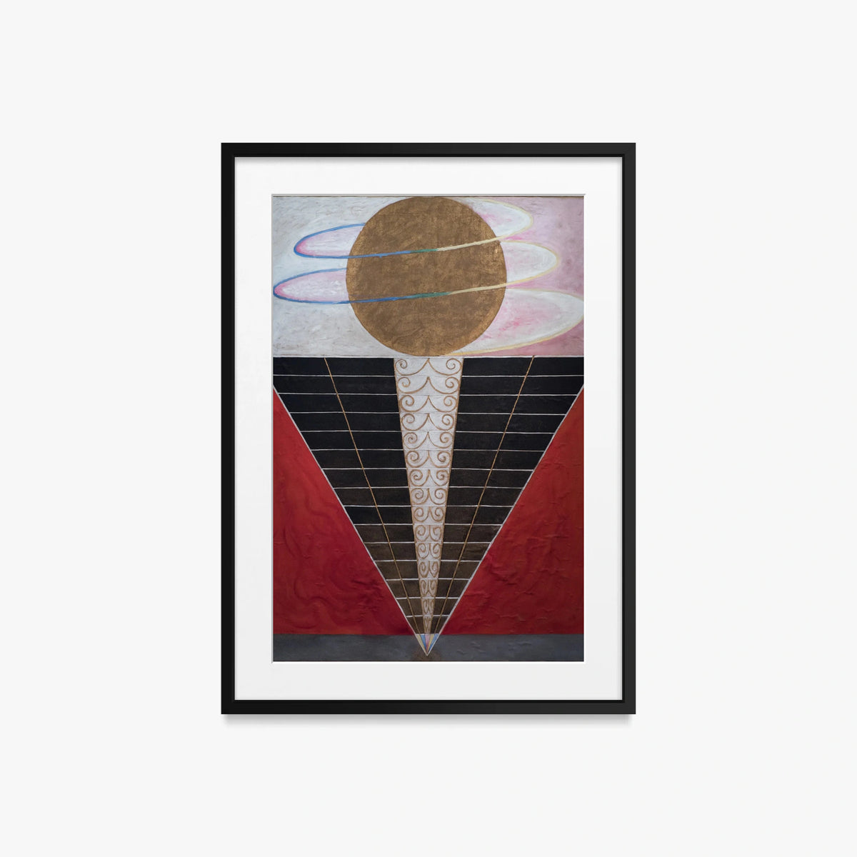 Pala d'Altare n. 2, Gruppo X - Hilma af Klint, opera di Hilma af Klint (Astrattismo), stampa con passepartout e cornice nera, 50x70cm