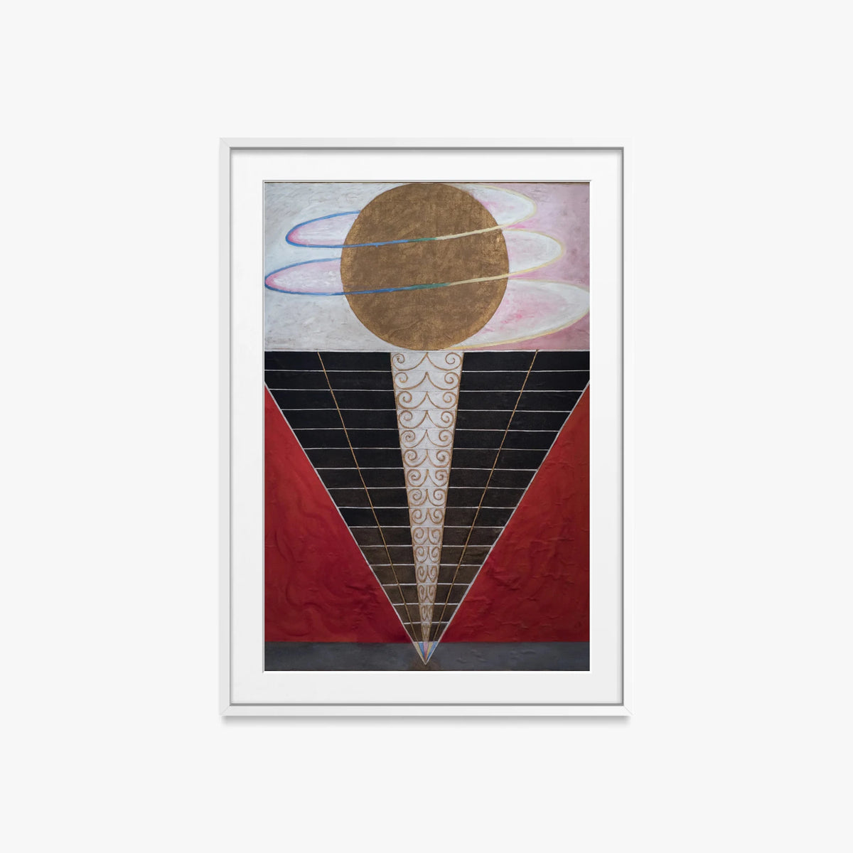 Pala d'Altare n. 2, Gruppo X - Hilma af Klint, opera di Hilma af Klint (Astrattismo), stampa con passepartout e cornice bianca, 60x85cm