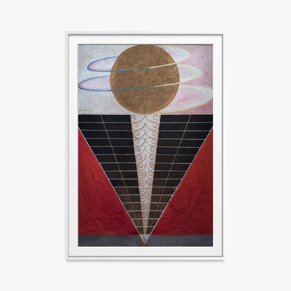Pala d'Altare n. 2, Gruppo X - Hilma af Klint, opera di Hilma af Klint (Astrattismo), stampa con passepartout e cornice bianca, 80x115cm