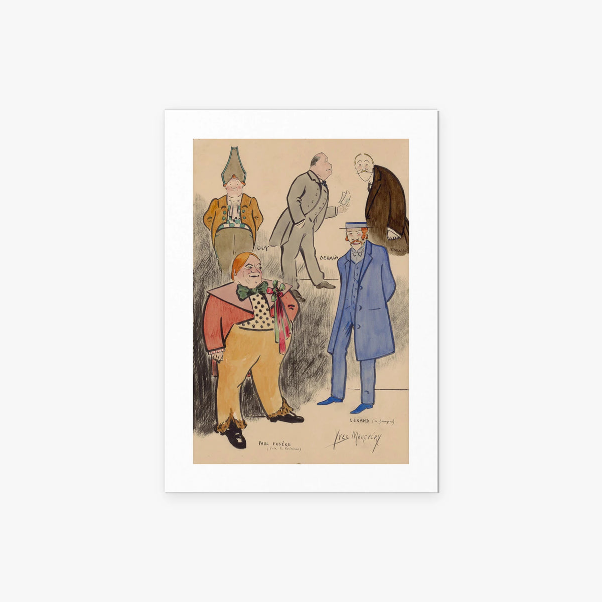 Paul Fugère e Lérand in Scena - Yves Marevéry, opera di Yves Marevéry (Illustrazione), stampa artistica su carta, 50x70cm