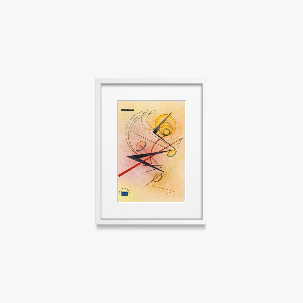 Piccolo Caldo - Wassily Kandinsky, opera di Wassily Kandinsky (Espressionismo), stampa con passepartout e cornice bianca, 30x40cm