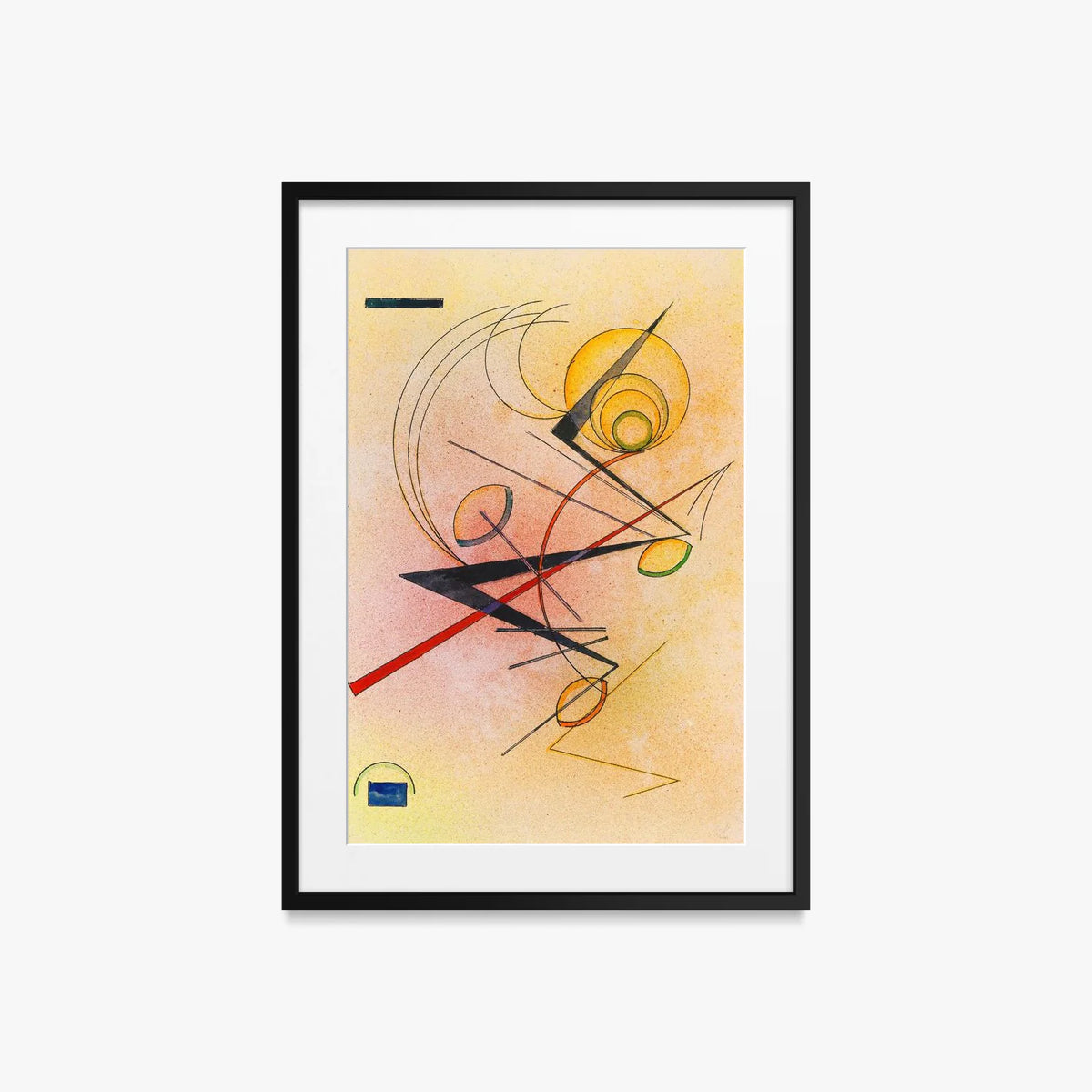 Piccolo Caldo - Wassily Kandinsky, opera di Wassily Kandinsky (Espressionismo), stampa con passepartout e cornice nera, 50x70cm