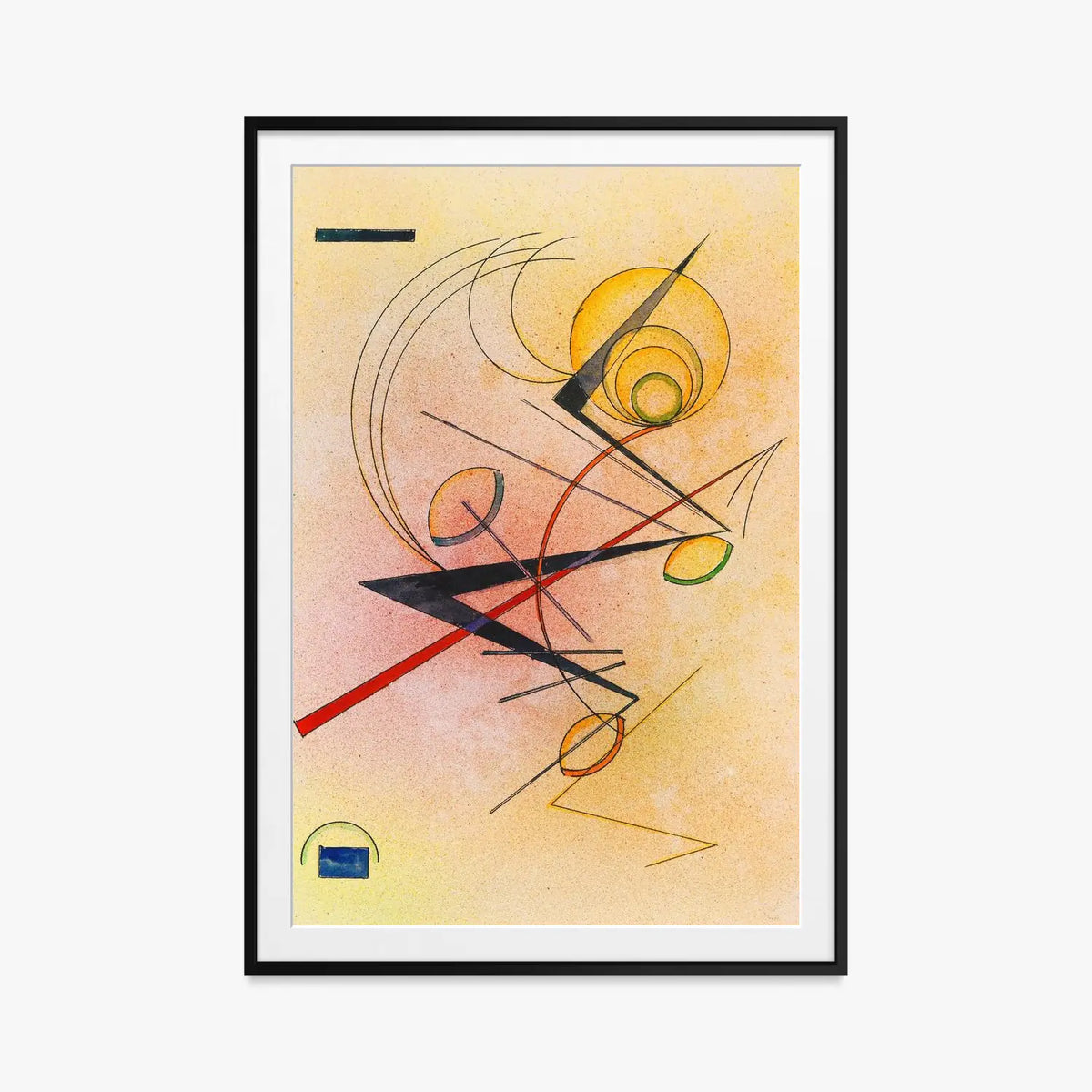 Piccolo Caldo - Wassily Kandinsky, opera di Wassily Kandinsky (Espressionismo), stampa con passepartout e cornice nera, 80x115cm