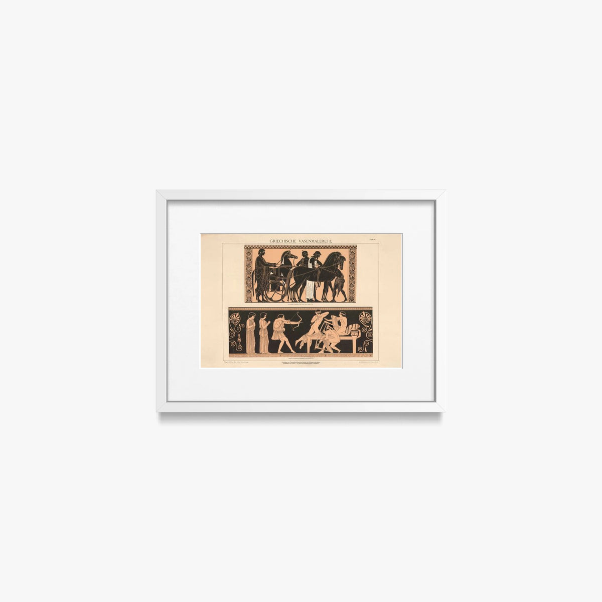 Pittura Vascolare Greca II - A. Pichler's Witwe & Sohn, opera di A. Pichler's Witwe & Sohn (Classici), stampa con passepartout e cornice bianca, 40x30cm