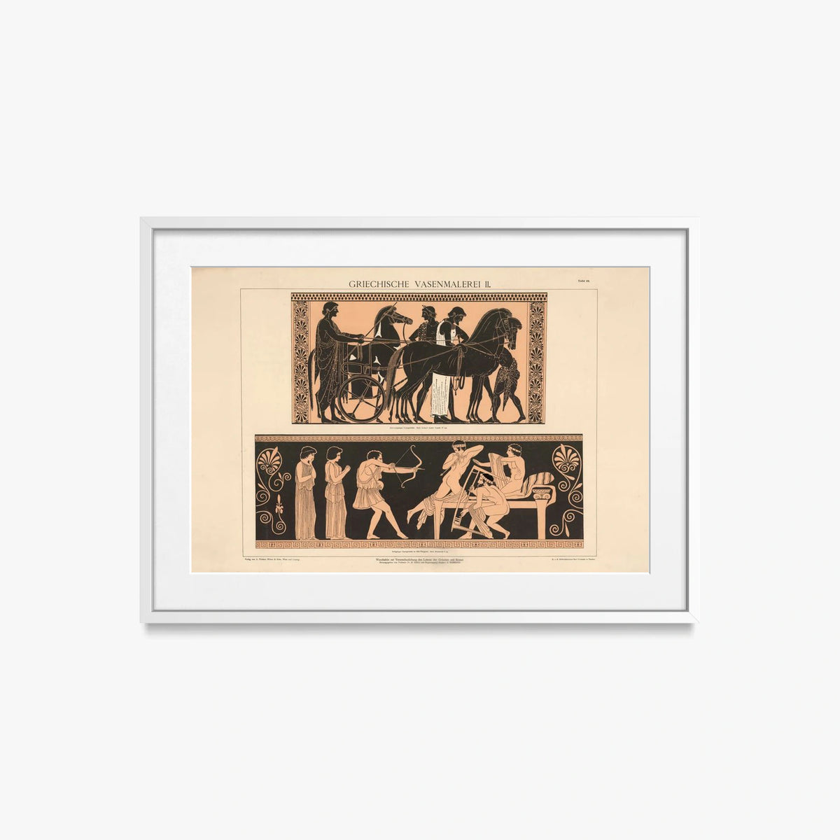 Pittura Vascolare Greca II - A. Pichler's Witwe & Sohn, opera di A. Pichler's Witwe & Sohn (Classici), stampa con passepartout e cornice bianca, 70x50cm